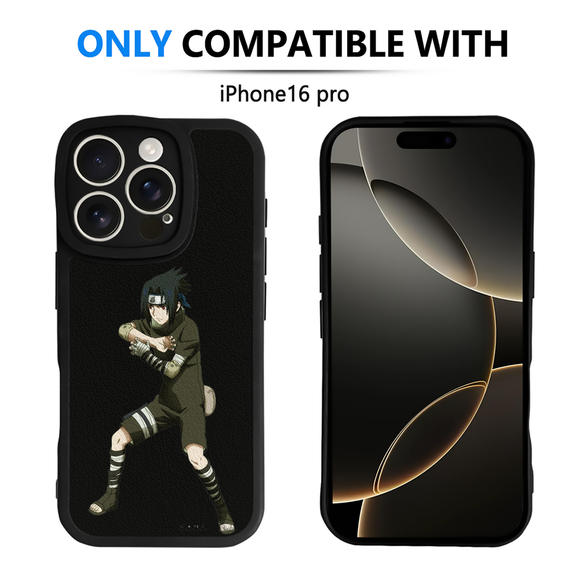 （画像用） NARUTO -ナルト- うちは サスケ Uchiha Sasuke 【iPhone 16シリーズ対応】シリコンスマホケース（レザー調） 材質：シリコン